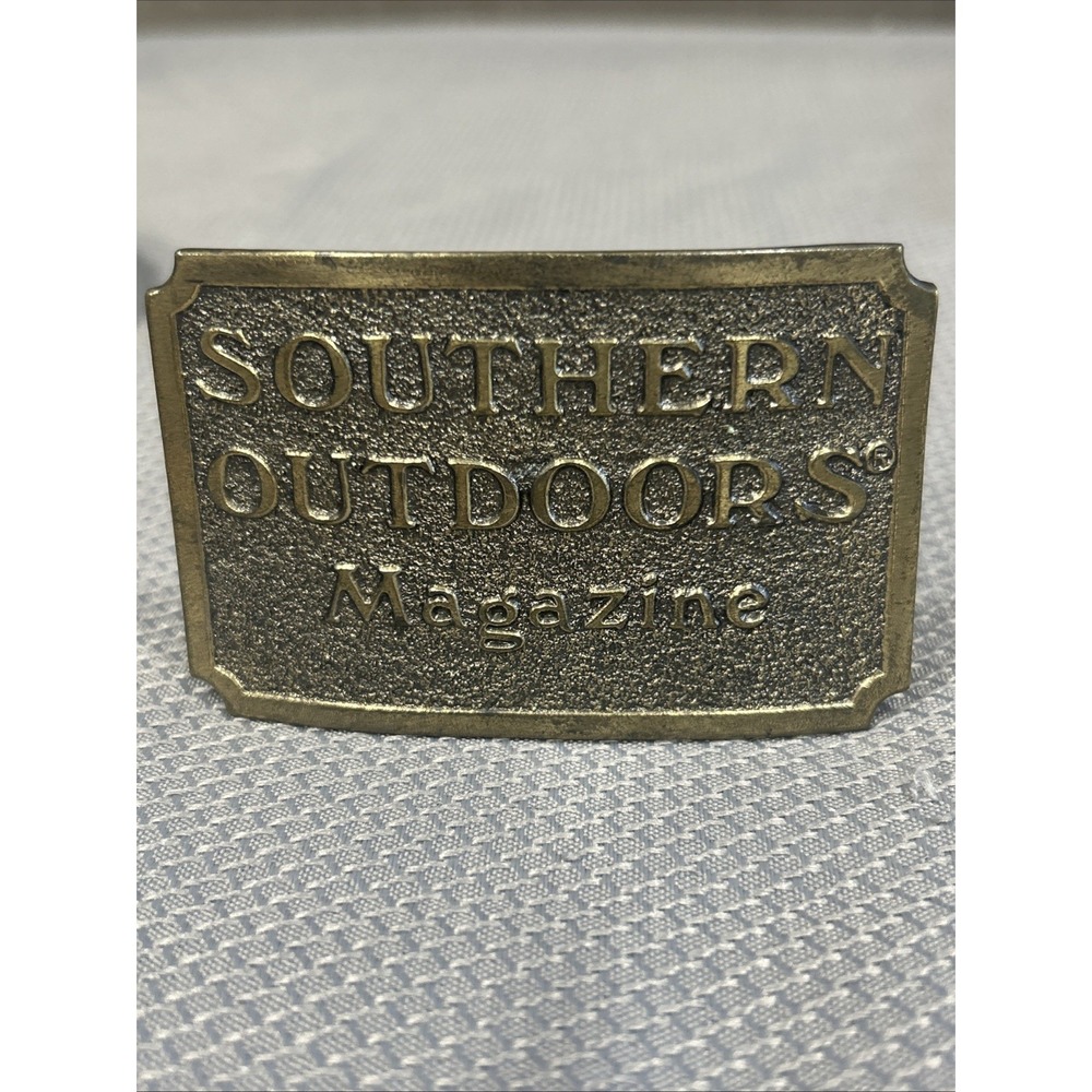 Vintage 1982 Southern Outdoors Limited-Edition Belt Buckle 2‎ 1/4" x 3 3/8" USA